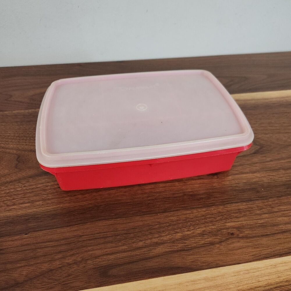 Tupperware Tuppercraft Vintage Stow N Go Craft Storage Lunch Container Red #767 - Picture 6 of 9